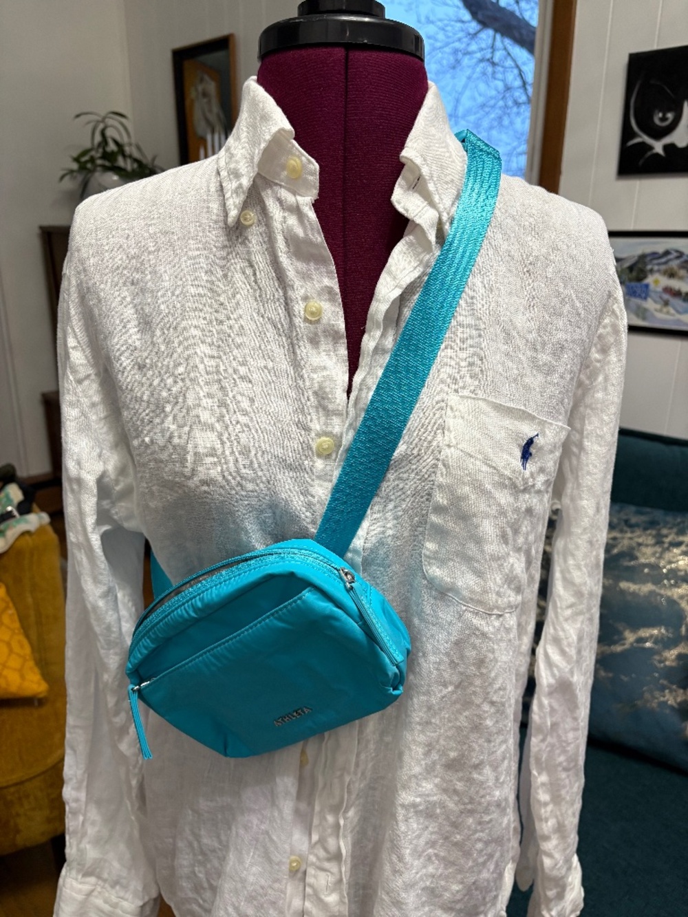 New without tags ATHLETA Light Blue Small Nylon Crossbody